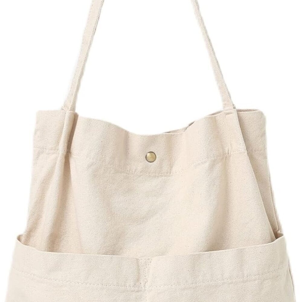 Canvas Tote Bag Crossbody Handbag Multiple Pockets Lightweight for Men Women